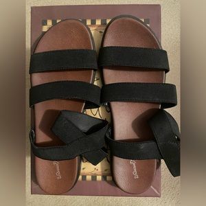 Target’s Universal Thread black strappy sandals. Good condition.